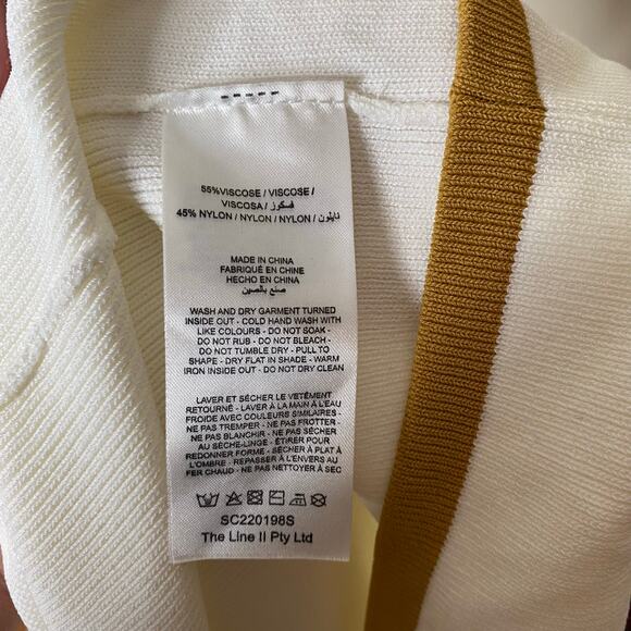 SIGNIFICANT OTHER Anna Two-Tone Knit Wrap Midi Skirt Cream Almond Size 6 - Picture 6 of 9